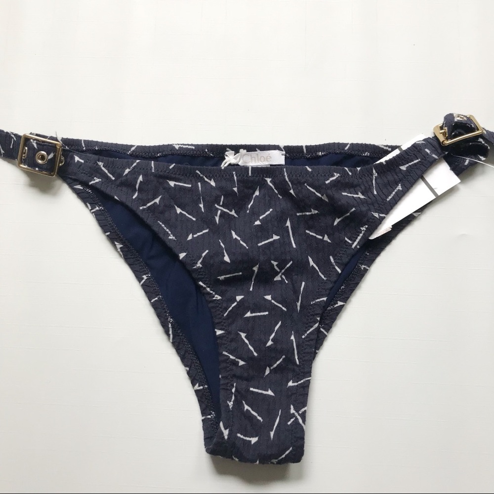 Chloe Printed Navy Blue bikini bottom